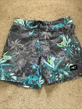 O'Neill Teal & Gray Tropical Swim Shorts